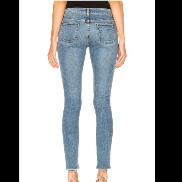 Rag & bone midland Y2K raw hem low rise distressed skinny jeans women’s size 25 - Picture 2 of 10